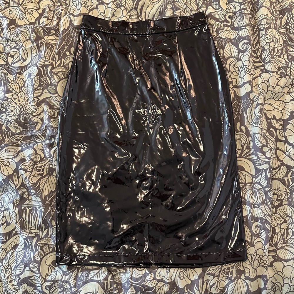 Vinyl Pencil Skirt with Zipper